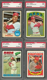 1968-1973 Topps and Kelloggs "Cincinnati Reds" PSA-Graded Collection (4 Different) 